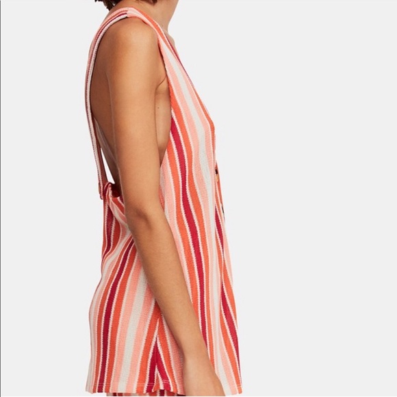 New Free People Bridget Orange Striped Top - Picture 3 of 8